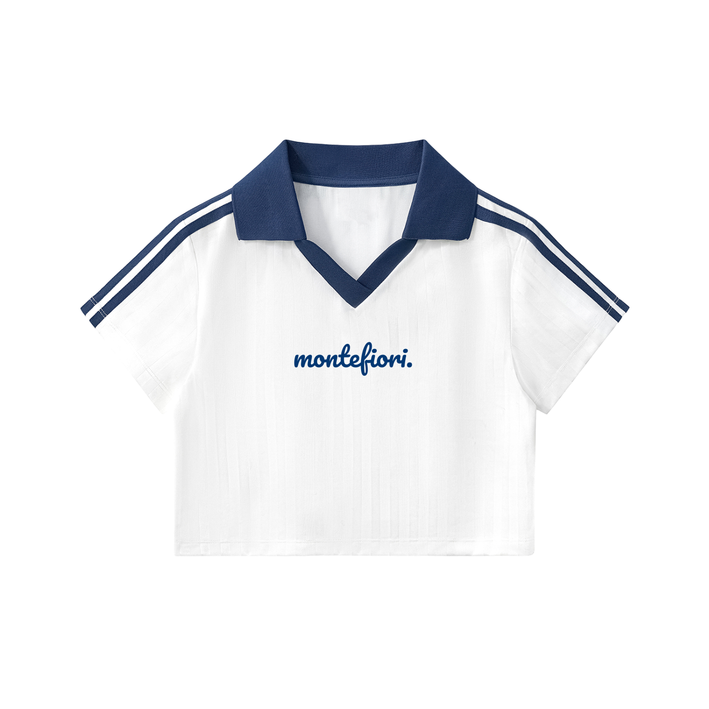 Contrast Collar Striped Cropped Jersey