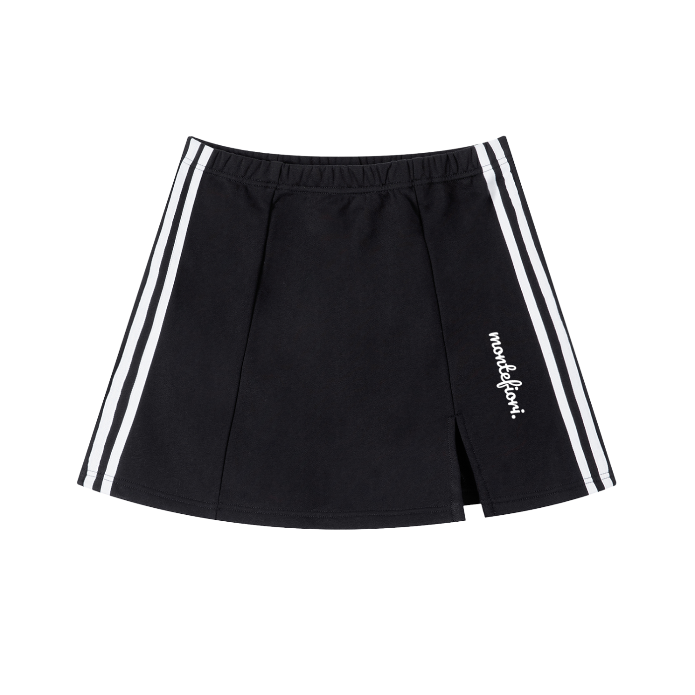 Contrast Side Stripe Slit Skirt